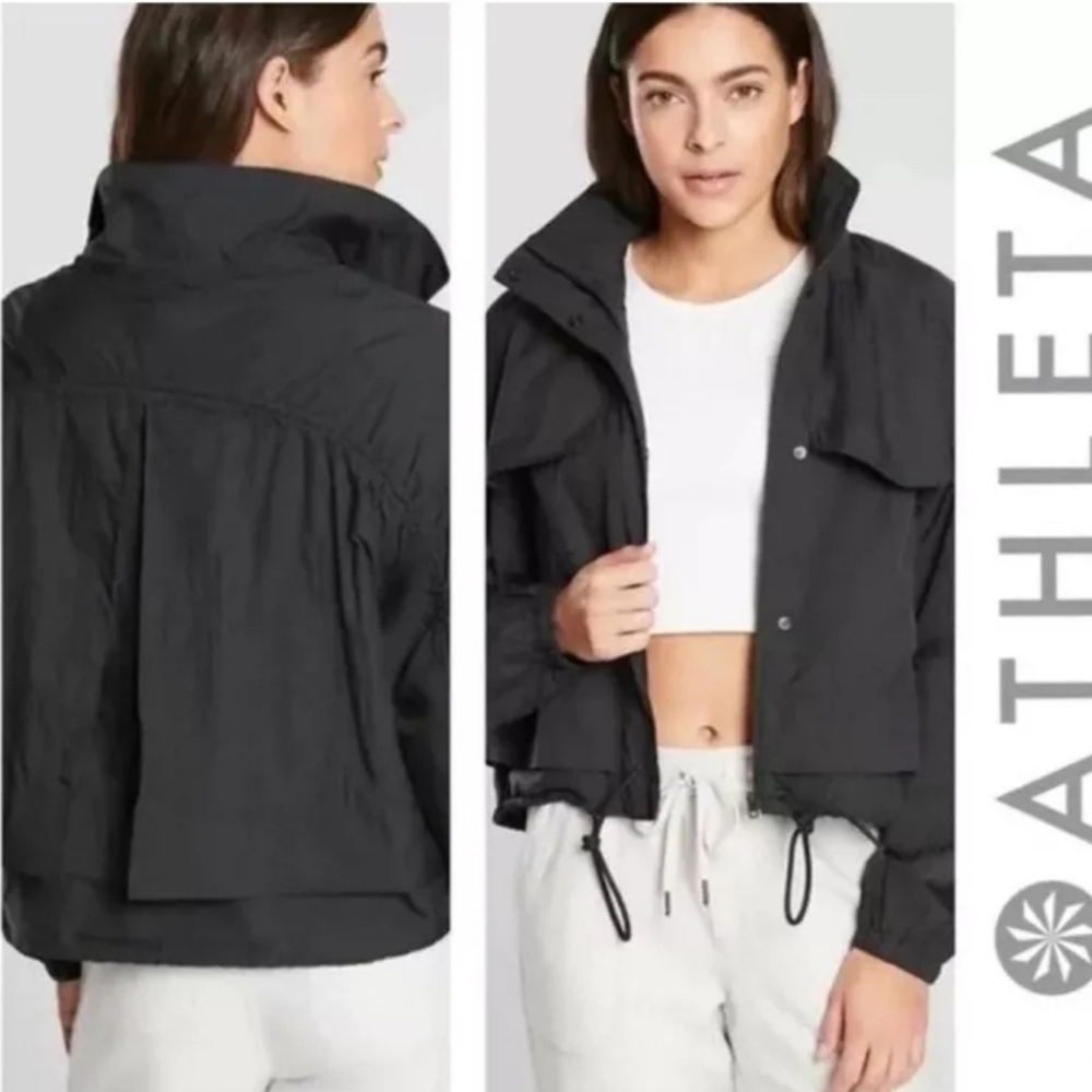 ATHLETA Canopy Parachute Jacket! XL Minimalist Black